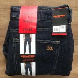 Real tree flannel lined denim jean